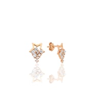 Gümüş rose zirkon taşlı yıldız yağmuru küpe SGTL12708ROSE