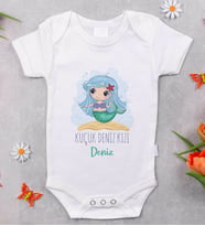 BK Kids İsimli Küçük Deniz Kızı Tasarımlı Bebek Body Zıbın - Model 1