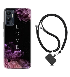 Infınix Hot 12 Kılıf Silikon Boyun Askılı İpli Desenli Silikon Love Flow 1664