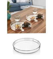 Yuvarlak Tepsi Füme Şeffaf Royaleks-82930
