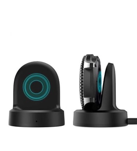 Samsung Galaxy Watch Gear S2 S3 S4 Sort Usb Akıllı Saat Şarj Kablosu Standı (Siyah)