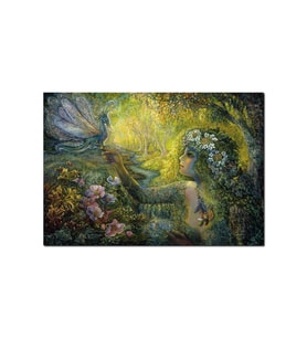 Ahşap Tabloorman Kız Ve Bebek Ejderha Mistik Tablo (25x35 Cm Boyut)