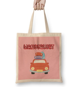 Funny Travel Gift Design Lover-Trippin Wanderlust Journey Adventurer Vacation Bez Çanta Uzun Saplı