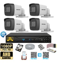 Hikvision 2 MP 4 Kameralı Tak Çalıştır Hazır Kamera Seti su geçirmez