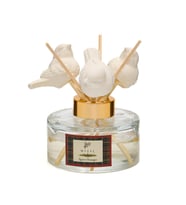 Yılbaşı 150 ml Kuş Seramik Taş Bambu Çubuklu Spice Orange Oda Kokusu (Ekru)