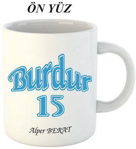 Kişiye Özel Hediyelik Burdur 15 Kupa Bardak