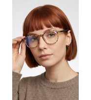 SUNSTOP BERGAMO - Leopar Desenli Unisex Mavi Işık Filtreli Ekran Gözlüğü - Oval Dayanıklı Çerçeve