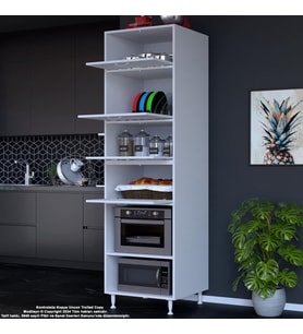 Modilayn SİLVA 59,6 x 226,4 x 56 cm 4 Kapaklı Ankastre Fırın Ve Mutfak dolabı