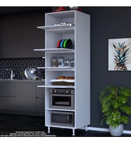 Modilayn SİLVA 59,6 x 226,4 x 56 cm 4 Kapaklı Ankastre Fırın Ve Mutfak dolabı