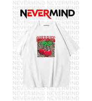 Unisex Cherries Baskılı Oversize Tshirt (Beyaz)