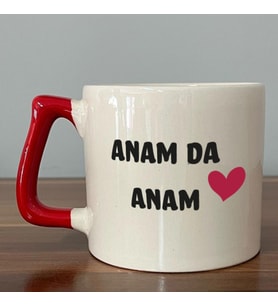 Anam Da Anam Baskılı Kadınlar Günü Kırmızı Kulplu D Kupa
