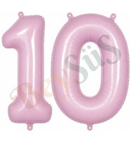 10 Rakam Folyo Balon pembe Rengi (76 cm)
