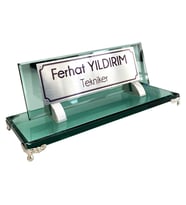 Hediye İsimlik Kristal Masa İsimliği Ofis Hediyesi M533-YGümüş
