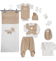 Erkek Bebek Mini Star 10 Lu Zıbın Hastane Çıkış Seti
