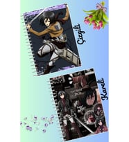 Mikasa ackerman defter seti 2 adet A4 boyutu 21*30 çizgili + kareli 60 syf
