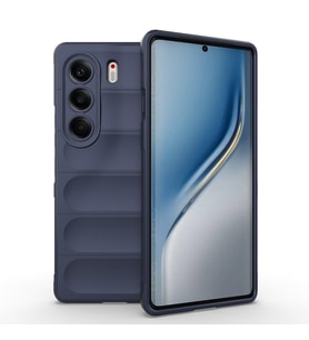 Lexroo Tecno Camon 40 Pro Kılıf Esnek TPU Oyuklu Arka Yüzey Tasarımlı Etnik Silikon Kılıf - Lacivert