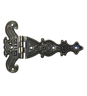 Dekoratif, Sac Tek Kuyruklu Menteşe - 69x102 mm, Büyük, Antik, 100 Adet