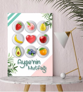 BK Gift Kişiye Özel Mutfak Konseptli Kanvas Tablo 30x50cm-15