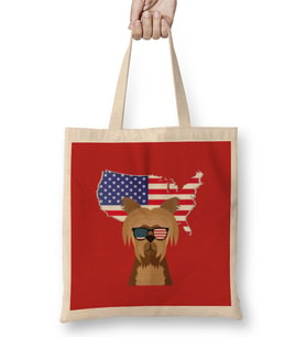 DOG İndependence Day 4th Of July Gift Celebration Patriotic Bez Çanta Uzun Saplı