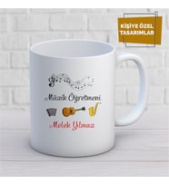 Kişiye Özel İsim Yazılabilir Müzik Öğretmeni Kupa Bardak