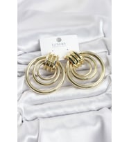 Pirinç Gold Renk Halka Model Vintage Kadın Küpe - TJ-BKP11629