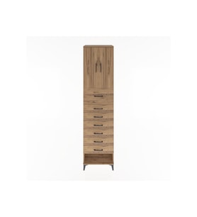 Hyperion Dolap 2 Raflı 7 Çekmeceli 2 Kapaklı 60x44x243 Çam-Çam