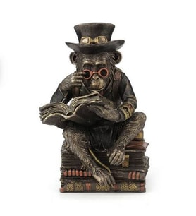 WISE Veronese Serisi-Wise Karışık-WISE KİTAP OKUYAN SEMPANZE-11.5*13.5*19.5 CM-JWU76796A4
