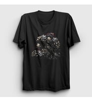 Presmono Unisex Siyah Bandits Kuru Kafa Skull T-Shirt 348213tt