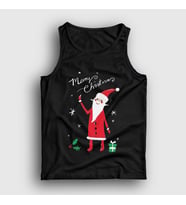 Presmono Unisex Siyah Noel Baba V2 Santa Claus Yılbaşı Atlet 270421tt