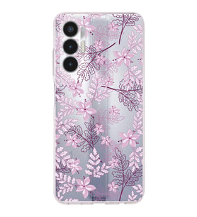 PrintiFy Tecno Pova 3 Uyumlu Kamera Korumalı Floral Pudra Tasarımlı Şeffaf Silikon Kılıf