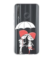 Huawei Honor 20 Lite Uyumlu Kapak Aşk Tasarımlı Şeffaf Silikon Kılıf
