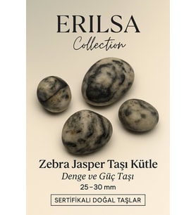 Sertifikalı Zebra Jasper Taşı Kütle 25–30 mm Denge Güç ve Koruma Taşı (Çok Renkli)