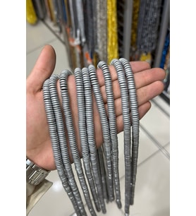 Hematit Taşı Rondela Kesim Mat Açık Gri 8x2mm Doğal Taş Dizi