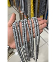 Hematit Taşı Rondela Kesim Mat Açık Gri 8x2mm Doğal Taş Dizi