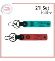 Kaptan Ruhlu Yakın Dostunuza Uygun Hediye, Gemi Temalı Set, Koyu Turkuaz-Nar Çiçeği