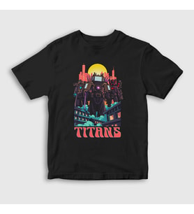Presmono Unisex Çocuk Siyah Titans Skibidi Toilet T-Shirt 482919tt