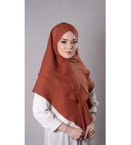 Taba Pratik Hazır Geçmeli Tesettür Eşarp Pamuk Caz Kumaş Çift Katlı Çapraz Hijab 2304_33