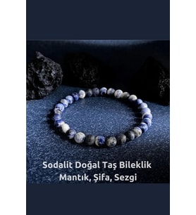 Nelleovana Sodalit Doğal Taş Bileklik 6 Mm ( Mantık, Şifa, Duygusal Denge, Sezgi, Hakikat, Algı ) Aa Kalite