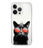 PrintiFy iPhone 13 Pro Max ile Uyumlu Kedi 3 Kamera Korumalı Şeffaf Kılıf