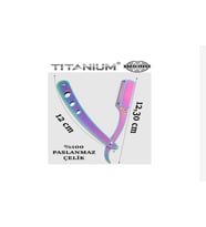 Titanium Çelik Ustura Saç Sakal Usturası Paslanmaz Çelik Profesyonel gökkuşağı bukalemun