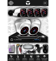 TURKNO 6 Kameralı Pania 2 İç Kamera Set HDD'siz Full HD Gece Görüşlü Güvenlik Kamerası Sistemi