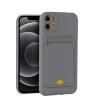 iPhone 11 Kılıf Kelvin Kartvizitli Silikon - Gri