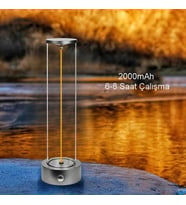 TechTic Manyetik Masa Lambası Abajur Şarjlı Modern Okuma Işığı 3 Modlu Strip Light Dokunmatik Işık