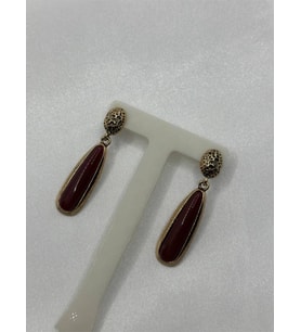 Marka Model Vintage Bordo Küpe Kahverengi