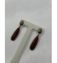 Marka Model Vintage Bordo Küpe Kahverengi