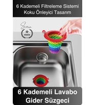 #Süzgeç 6 Kademeli Lavabo Gider Süzgeci Tıkanıklık Önleyici Filtre Mutfak ve Banyo İçin Hijyenik