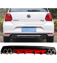 Vw Polo Mk5 Kırmızı Difüzör Çiftli Yuvarlak Egzoz Görünümlü D Tip Difizör 2009-2017