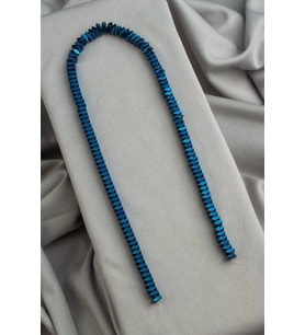 Hematit Doğal Taş Parlak Mavi Rondela Kesim 6x3mm Dizi