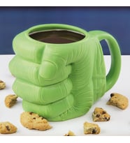 Livava Hulk Yumruk Porselen Kupa, Yeşil, 14x11