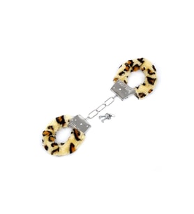 Peluşlu Metal Fantezi Kelepçe Leopar